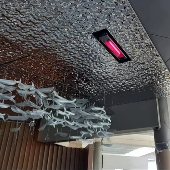 1200W Remote Controlled Outdoor Glass Ceiling Heater with Quartz Heating Element Solar & Electric Power Ventilation Fast Heating