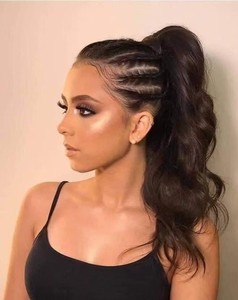 Hoàn hảo cao ponytail phần mở rộng tóc con người kết thúc tốt đẹp xung quanh ponytail bện tóc hairpiece Pony đuôi cho phụ nữ Bím Tóc - Product Image 3