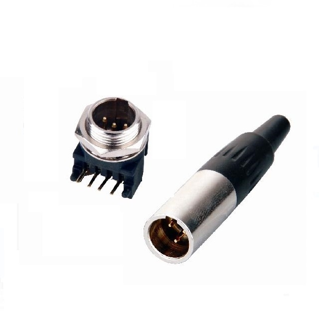 High Quality Female and Male 4 Pin Mini XLR Audio Connector