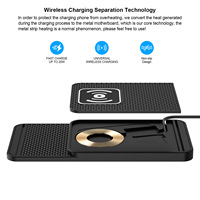 Chargeur de voiture sans fil rapide 15W populaire et très vendu, avec port Type-C et induction automatique, pour téléphone portable et Airpods Pro 3