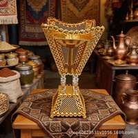 Brûleur d'encens métallique creux électroplaqué, style arabe du Moyen-Orient, pour aromathérapie religieuse transfrontalière, pour la maison et le bureau DY-H6214