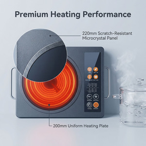 Placa de Inducción Integrada <span class=keywords><strong>Invisible</strong></span> de 3500W con Pantalla Táctil, Calentamiento Rápido, Placa de Inducción Profesional Cóncava - Product Image 4