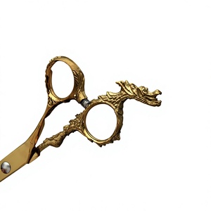 Ciseaux de barbier professionnels 440C, ergonomiques, pour droitiers, en acier inoxydable, pour la coupe de cheveux, la coiffure, le salon de coiffure - Product Image 1
