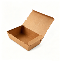 Contenants alimentaires jetables écologiques, boîte en papier kraft pour plats chauds à emporter
