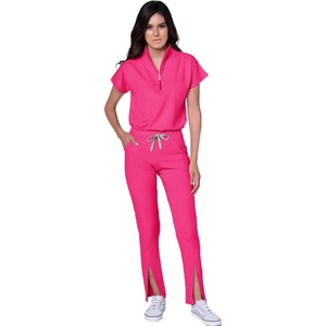 Women's Quick Dry Scrub Set Short Sleeve Split Pants Uniforms For Medical Dental Veterinary Use - Product Image 3