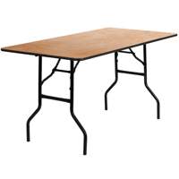 AJUNION Table pliante en contreplaqué de 5 pieds Table de banquet pliante rectangulaire Table à manger pour événement