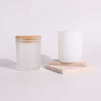 Pots en verre rond givré écologiques de 5g à 200g pour soins de la peau et crèmes pour les yeux avec couvercle en bambou, couleurs personnalisables, logo imprimé à l'écran