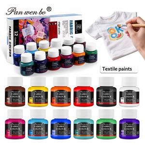 Ensemble de peinture acrylique, aquarelle et huile YEKO en boîte, 12 couleurs, 25 ml, pour publicité <span class=keywords><strong>textile</strong></span>, vente en gros - Product Image 2