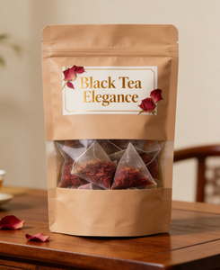 Sachets de thé personnalisés avec logo, emballage en sachets de thé en feuille, emballage en plastique avec fermeture éclair et encoche de déchirure - Product Image 1