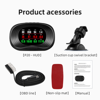 2025 versi terbaru mobil listrik HUD Head-Up P20 OBD2 kompatibel Digital Tachometer LCD dasbor OBD Gauge untuk truk