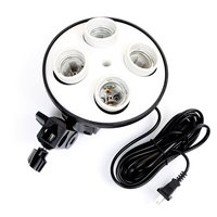 Douille E27 à quatre lampes pour photographie, support d'éclairage de studio photo en céramique, à brancher