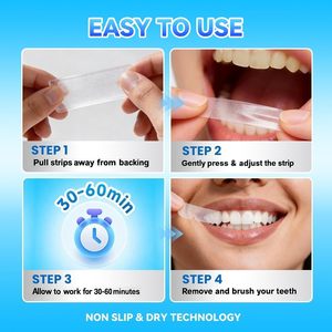 Bandes blanchissantes pour les dents - Kit de blanchiment dentaire 9D à effet professionnel, bandes blanchissantes pour dents sensibles et respectueuses de l'émail - Product Image 4