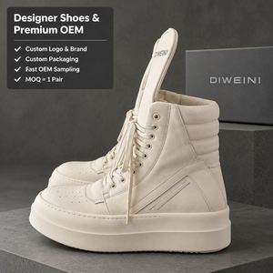 Chaussures de luxe de créateur pour hommes et femmes, en cuir crème de haute qualité, chaussures de marche à semelle épaisse et plateforme, baskets à languette longue, nouveauté - Product Image 1