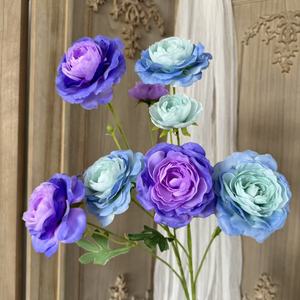 Fiore Artificiale di <span class=keywords><strong>Ranuncolo</strong></span> Realistico a 4 Teste in Stile Europeo, Fatto a Mano in Seta con Texture Morbida, per Laurea e Capodanno Cinese - Product Image 2