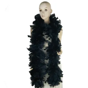 批发便宜的 200 克黑色土耳其 Ruff 羽毛 Boa 舞蹈表演布装饰