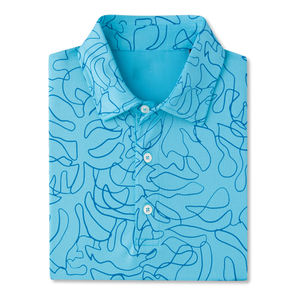 Chemises de golf pour hommes en maille performante avec logo personnalisé OEM 2025, impression par sublimation, tissu en spandex/polyester - Product Image 4