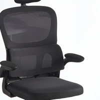 Chaise de bureau ergonomique en maille, réglable en hauteur, pivotante, avec support lombaire et appui-tête, pour la maison et le bureau de direction