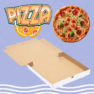 Wellpappe-Pizzakartons Robuste Karton-Pizzaboxen Einweg-Weiße Boxen für Kekse, Torten, Partyzubehör und Bastelarbeiten - Product Image 5