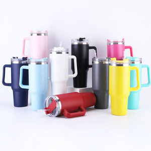 Wholesale Customizable 40Oz Stainless Steel Double Wall Insulated Tumblers <b>Hot</b>/Cold Travel Mugs Straw Handle Bulk Vasos for - Product Image 3