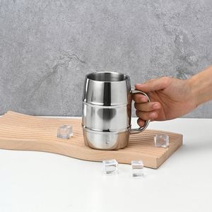 Modern Design Stainless Steel Coffee <b>Mug</b> <b>Double</b> <b>Wall</b> Insulated Beer <b>Mug</b> with Handle for Party - Product Image 1
