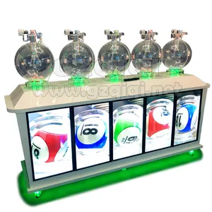 मानक 5D बहु-सिलेंडर लॉटरी गेंद मशीन के साथ टीवी लोट्टो को दिखाने के लिए गेंदों के साथ क्षेत्र सिलेंडरों