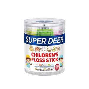 Bwhealthcare Private Label Bpa-Vrije Gekleurde Ultra Floss Kids Plastic Polyethyleen Tandflosser Tandenstoker Met Hoesje 60 Tellen - Product Image 1