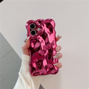 Funda para Teléfono de Mujer con Diseño de Ondas 3D en Colores Dulces Estilo Ins, Creativa, Electrochapada, Antigolpes, de TPU Suave para iPhone 16 Pro 15 14 - Product Image 3