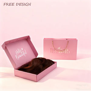 Cajas de Cartón Corrugado Rosa con Logotipo Personalizado, Hechas con Materiales Reciclados, <span class=keywords><strong>para</strong></span> Empaque de Cosméticos, Pelucas <span class=keywords><strong>y</strong></span> Ropa, con Bolsa de Correo <span class=keywords><strong>y</strong></span> Bolsa de Papel - Product Image 5