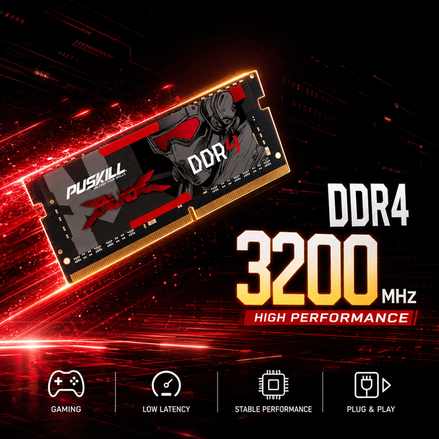 PUSKILL DDR4 3200MHz SODIMM RAM 8GB 16GB 32GB 64GB Laptop Notebook Memory Module 1.2V PC4-25600 Full Capacity Range Wholesale