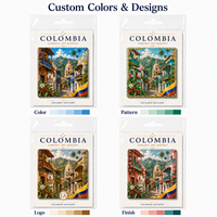 Aimant de réfrigérateur en céramique souvenir de la Colombie, aimant carré avec impression artistique des monuments de la ville, cadeau touristique, OEM ODM personnalisé, vente en gros