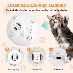 Nobleza giocattolo interattivo per gatti con piume eco-friendly Smart per interni con 3 modalità di gioco 5cm moderno stile di animazione classica - Product Image 3