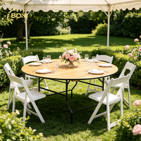 Table pliante en contreplaqué, table ronde en bois pliable, table de salle à manger circulaire pour banquet, mariage, événement, fête, vente en gros