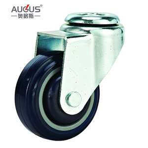 ล้อเลื่อน PU สีดำ/น้ำเงิน ขนาด 5 นิ้ว ยี่ห้อ Zhongshan <span class=keywords><strong>AUGUS</strong></span> พร้อมลูกปืนคู่ สำหรับรถเข็นช็อปปิ้ง - Product Image 6