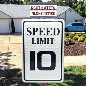 علامة الحد الأقصى للسرعة 10 ميلاً في الساعة-علامة ألومنيوم لمنطقة السرعة البطيئة لمواقف السيارات والمرافق - Product Image 5