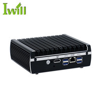 IWILL Material de aleación de aluminio sin ventilador Mini PC industrial Core Dual Core 6 puertos Mini PC para Linux