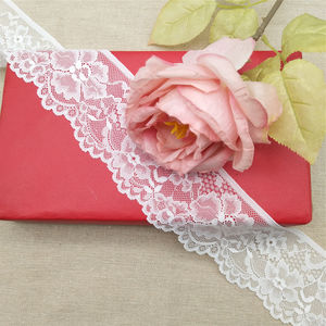 Fancy Flower Decoration Knitted Elastic Spandex/Nylon Lace Trims 2''-2.875'' Width for <b>Garments</b> <b>Bags</b> Home Textiles Available - Product Image 2