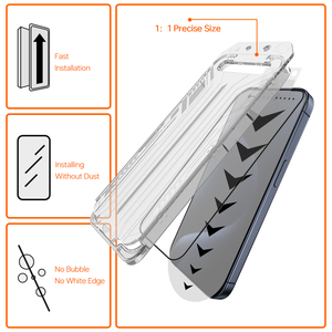 HUAHUO HD Protecteur d'écran en verre trempé pour <span class=keywords><strong>iPhone</strong></span> 15 <span class=keywords><strong>14</strong></span> 12 <span class=keywords><strong>Pro</strong></span> Max Applicateur d'installation anti-poussière Accessoire de téléphone portable - Product Image 3