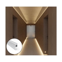 Profilé LED encastré sans cadre en aluminium pour plafond en cloison sèche 1/2, canal d'éclairage linéaire architectural commercial