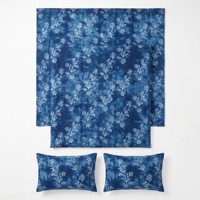 Ensemble de literie en microfibre indigo floral, 10 pièces, taille king, ensemble de housse de couette, textile de maison