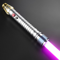 Sabre de combat Luminara Unduli avec poignée en métal, sabre néopixel RGB, jouet de sabre Star Wars pour cosplay, swing fluide, changement de couleur, sabre lumineux