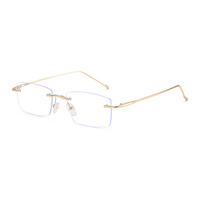 NWOG T1674 Nouvelle Arrivée Monture de Lunettes Carrée en Métal Solide Tendance Classique Simple Sans Monture Universelle Anti-Lumière Bleue