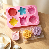Moule en silicone 3Design pour savon artisanal, écologique, motif tulipe et tournesol, pour pâtisserie, moule DIY pour gâteau de lune, processus à froid, réutilisable