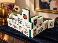 Mahjong Akrilik Dua Lapis 160 Ubin 36mm Hijau Bermotif Kupu-kupu Taman, Grosir Pabrik, MOQ Rendah, Pengiriman Cepat
