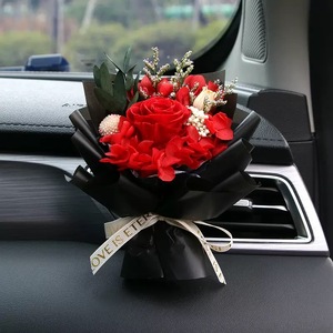 ช่อดอกไม้เป่าลมสำหรับแต่งรถอุปกรณ์ตกแต่งช่อดอกไม้แบบหนีบภายในรถ - Product Image 1