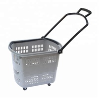 Paniers de courses en plastique colorés de 20 L avec poignées réglables, durables et écologiques pour le stockage de légumes et de fruits sur les marchés