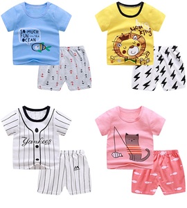 Ventes chaudes d'été, ensembles de vêtements pour enfants, 100 designs différents, ensembles de vêtements pour bébés garçons, 2 pièces, t-shirt, vêtements d'été pour enfants - Product Image 2
