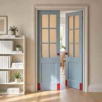 Porte intérieure en bois massif de caoutchouc, style français, panneau vertical blanc, pour chambre à coucher, villa, portes d'entrée principales modernes en bois