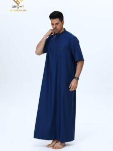 Tenue de prière pour hommes musulmans (Burqa pour hommes) - Style ethnique minimaliste et tendance 100% polyester anti-plis et séchage rapide Nouveau design 2025 - Product Image 3