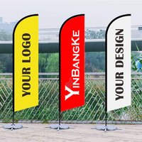 Bannière promotionnelle imprimée extérieure de restaurant Publicité d'affaires Plume Drapeau de plage Bannières Publicité personnalisée