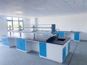 Laboratorium-Eilandtafels Met Gemonteerde Planken Drugsinspectie Laboratoriumbanken Laboratoriummeubilair - Product Image 2